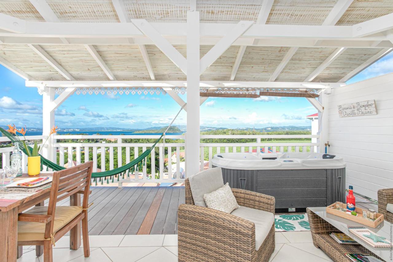 Bungalow Vanille Pacane - Vue Mer Avec Spa Prive Les Trois-Ilets Kültér fotó